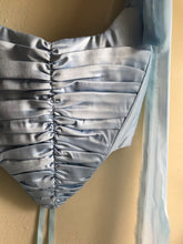 Load image into Gallery viewer, Ruched Powder Blue Satin Corset