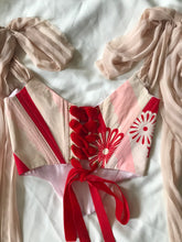 Load image into Gallery viewer, Pink & Red Silk kimono corset