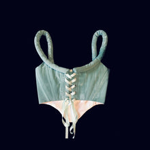 Load image into Gallery viewer, Mint Moire Puff Corset