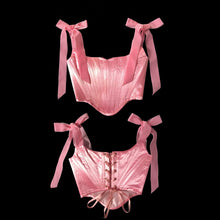 Load image into Gallery viewer, Bubblegum Pink Satin Ballet Corset