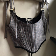 Load image into Gallery viewer, Reversible Plaid & Velvet Ballet Corset