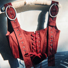 Load image into Gallery viewer, Upcycled Denim Underbust Corset