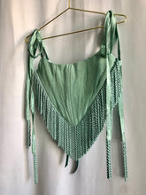 Load image into Gallery viewer, Sea Foam Moire Tassel Corset