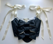 Load image into Gallery viewer, Black Tuxedo Bow Overbust