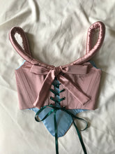 Load image into Gallery viewer, Pink satin puff corset