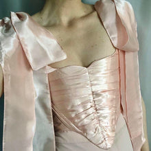 Load image into Gallery viewer, Pink & Blue Lacey Ruched Overbust