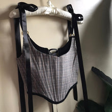 Load image into Gallery viewer, Reversible Plaid & Velvet Ballet Corset