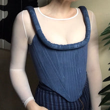 Load image into Gallery viewer, Black Velvet Puff Corset