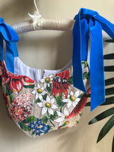Load image into Gallery viewer, Vintage floral painted linen crop corset