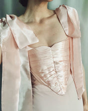 Load image into Gallery viewer, Pink Satin Ruched Overbust