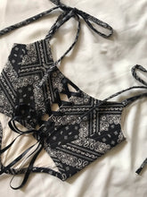 Load image into Gallery viewer, Coated denim bandana corset