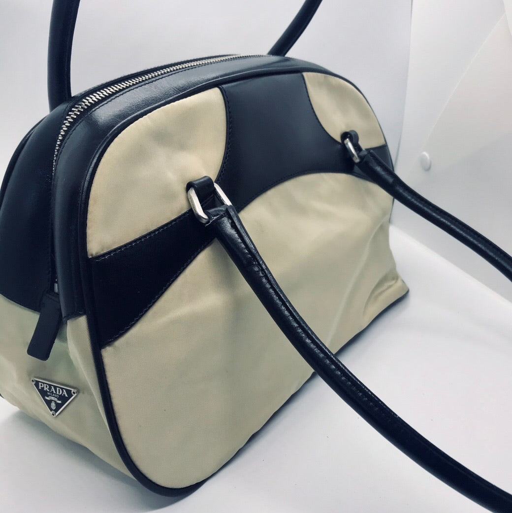 Vintage Prada Milano Nylon Bowler Bag