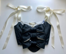 Load image into Gallery viewer, Black Tuxedo Bow Overbust
