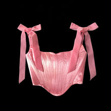 गैलरी व्यूवर में इमेज लोड करें, Bubblegum Pink Satin Ballet Corset
