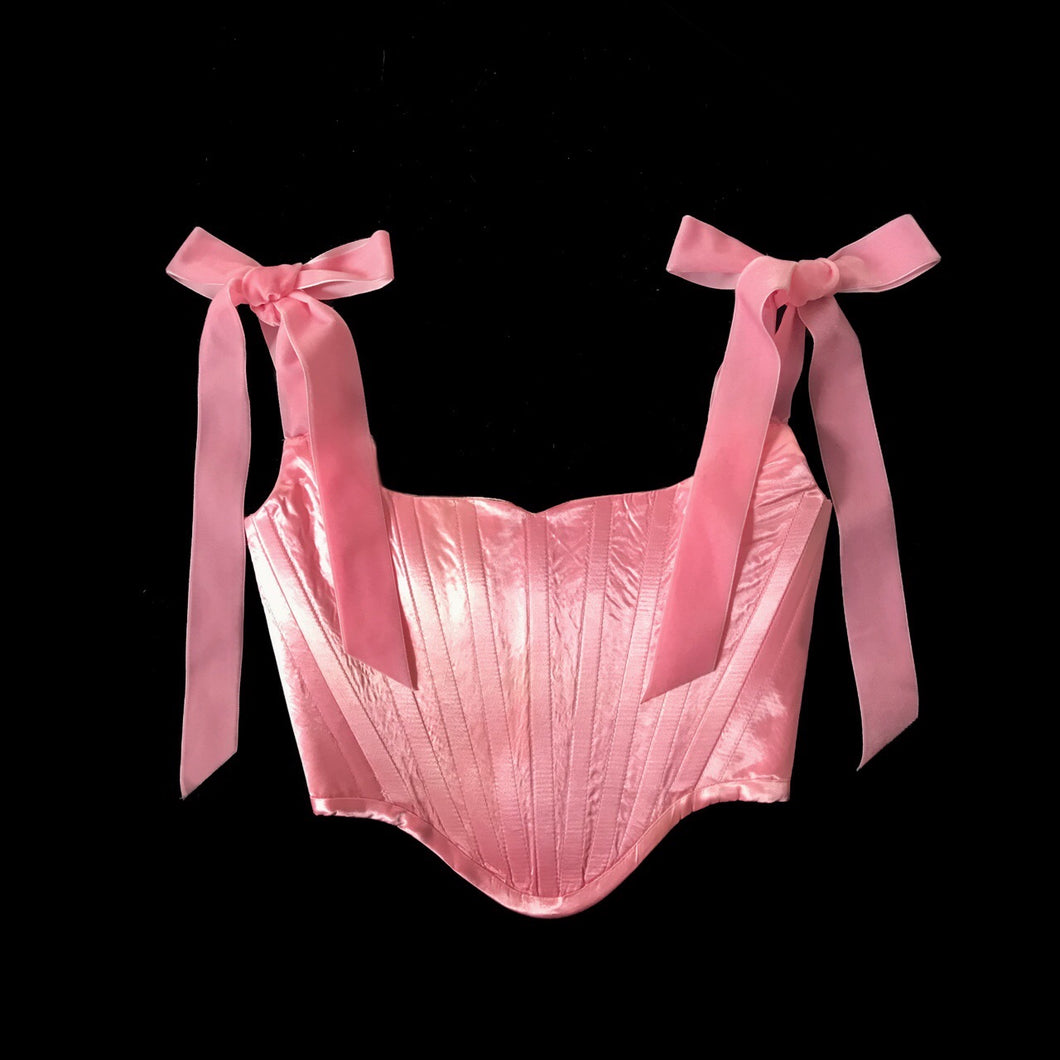 Bubblegum Pink Satin Ballet Corset