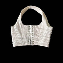 Cargar imagen en el visor de la galería, Ribbed Cotton Corset with Fan lacing
