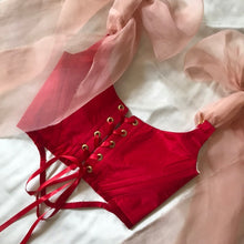 Load image into Gallery viewer, Red Silk Ballet Corset
