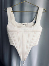 Load image into Gallery viewer, Contrast White Denim Corset
