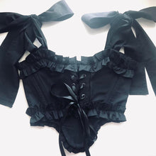 Load image into Gallery viewer, Black Ruffled Corset
