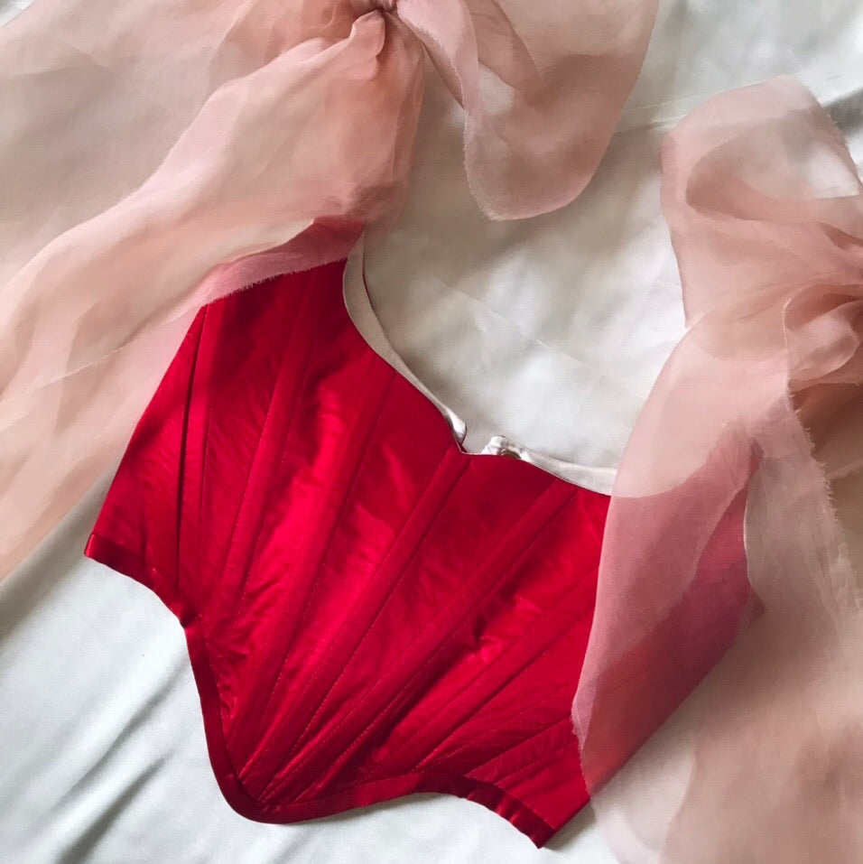 Red Silk Ballet Corset