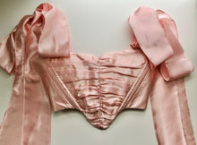 Load image into Gallery viewer, Pink Satin Ruched Overbust
