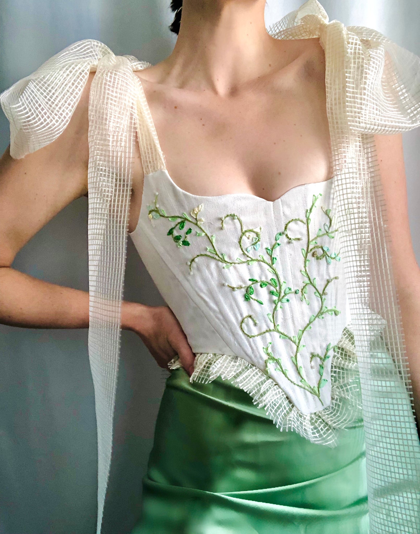 SILK CORSET WITH HAND EMBROIDERY - THE PROCESS 
