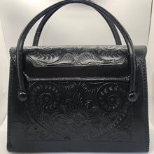 将图片加载到图库查看器，Vintage 1970’s Embossed Leather Handbag
