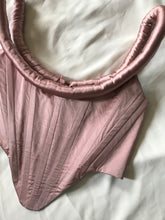 Load image into Gallery viewer, Pink satin puff corset
