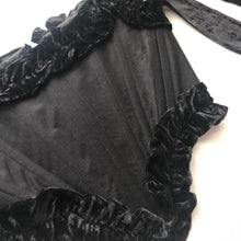 Cargar imagen en el visor de la galería, Silk Woven Black Ruffled Corset
