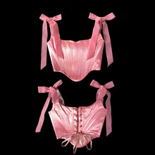 गैलरी व्यूवर में इमेज लोड करें, Bubblegum Pink Satin Ballet Corset
