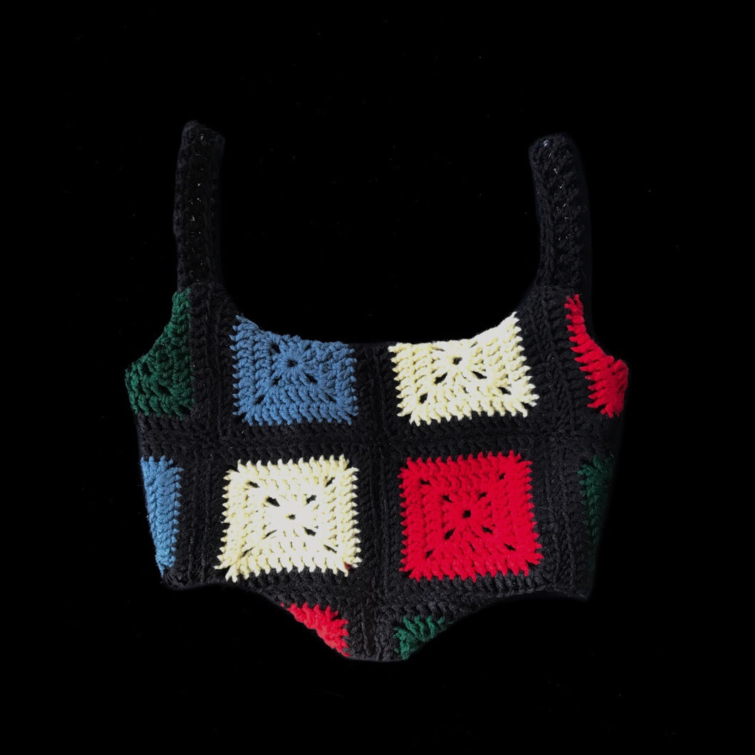 Handmade Upcycled Crochet Blanket Corset