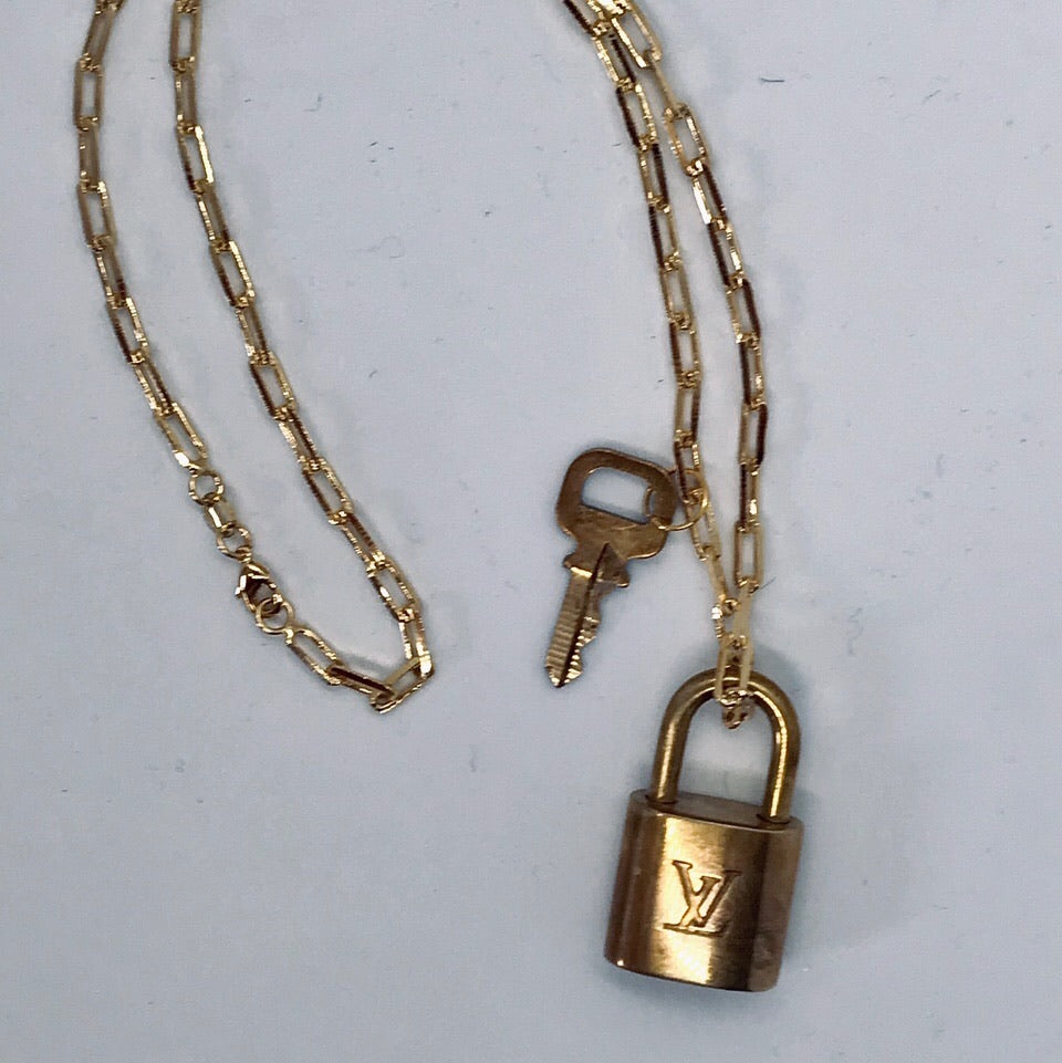 Reworked Authentic Vintage LV Lock Pendant